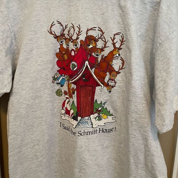 I Said The Schmitt House! Men’s Christmas Shirt XL 1986 Print - Picture 3 of 16